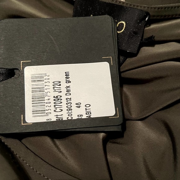 LIU •JO Short Military Green Wrap Short Dress Cut Out Women Sz 46 / XL NEW $200 - Picture 7 of 8